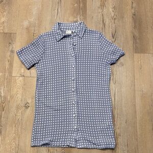 ASOS Blue and White Checkered Button-Down Shirt